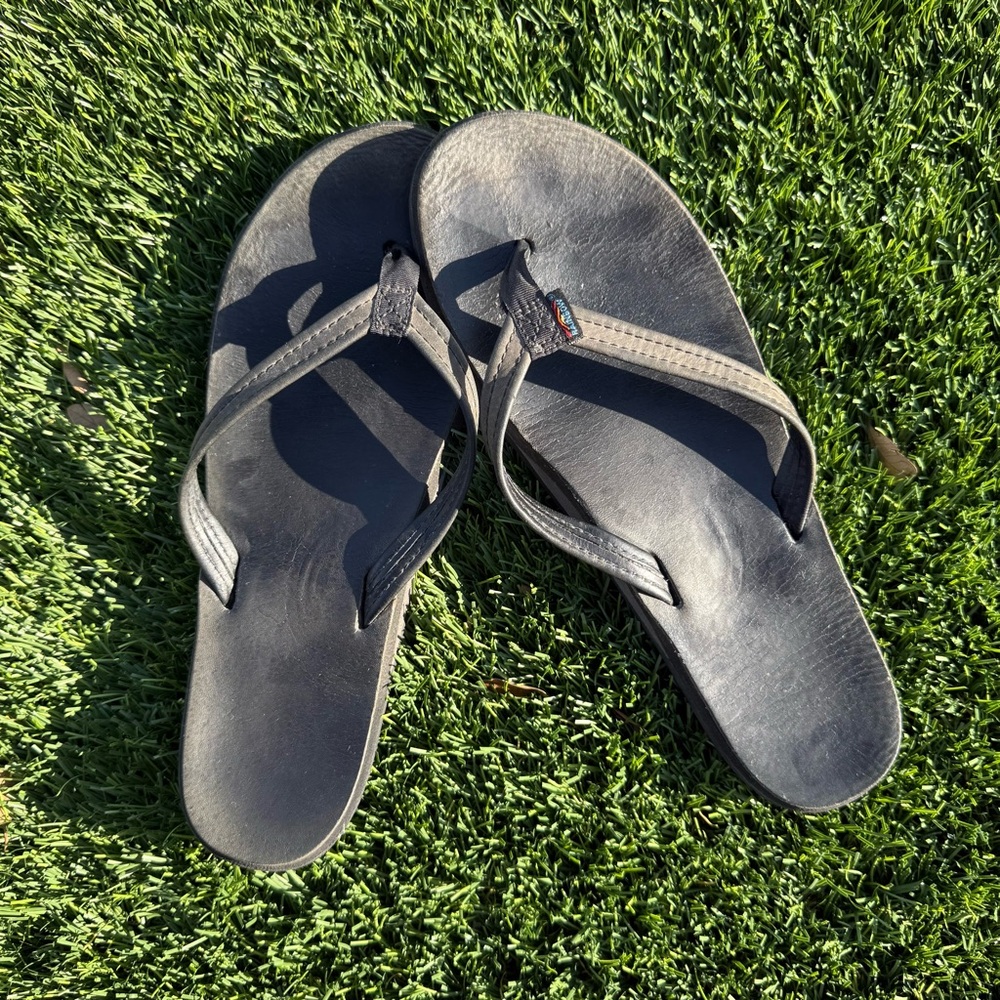 Rainbow Black Sandals
